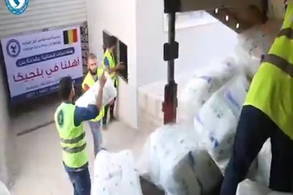 large food baskets in gaza